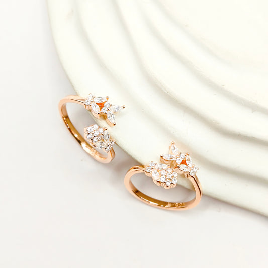 Butterfly Rosegold Plated Toering 925 Silver