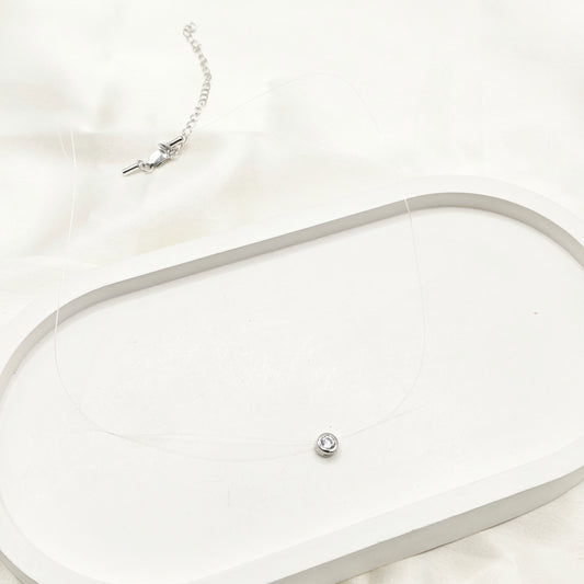 Bezel Invisible Necklace 925 Silver