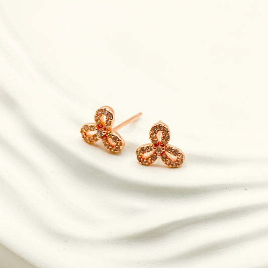 Whirl Rosegold Plated Earrings 925 Silver