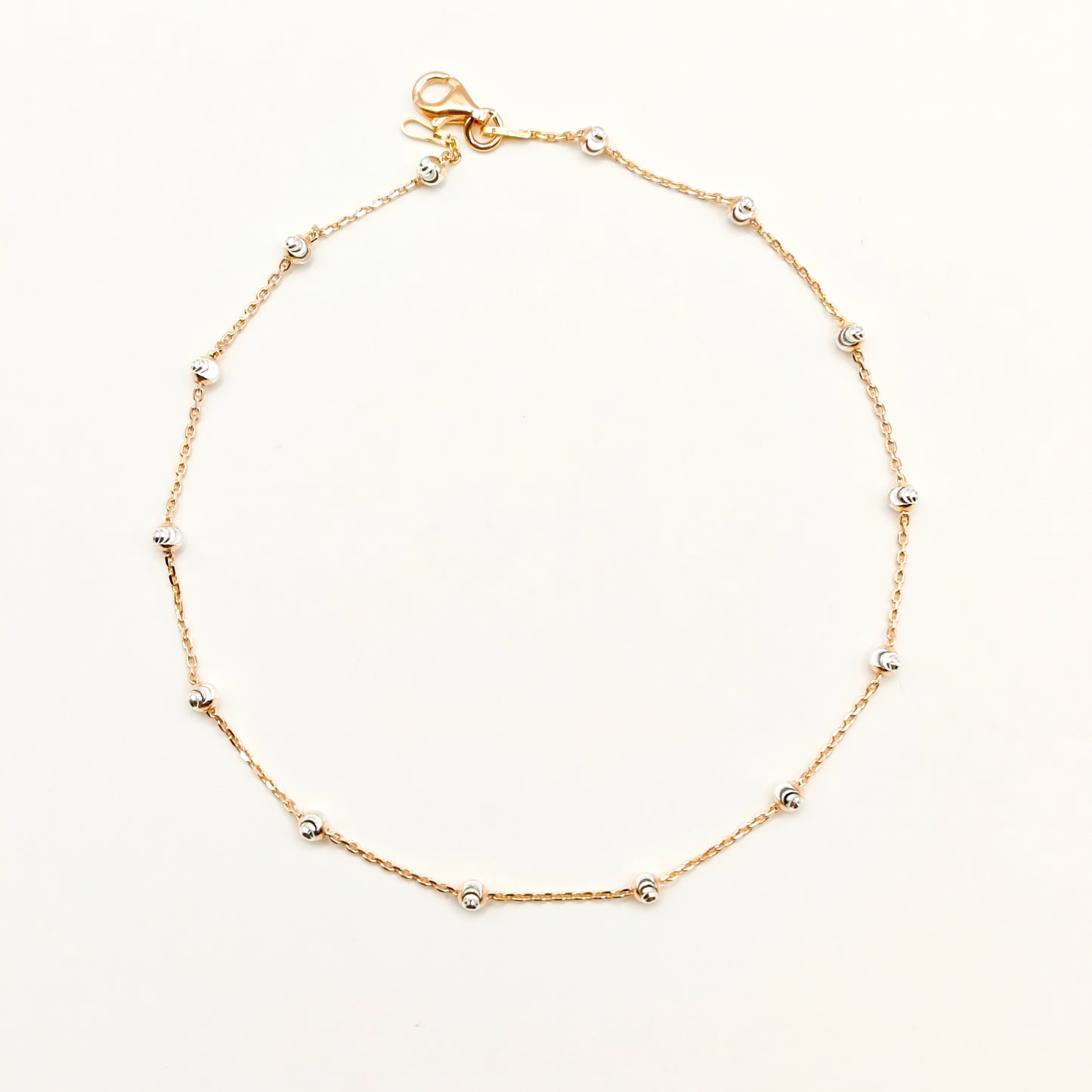 Ball Two-Tone Anklet 925 Silver