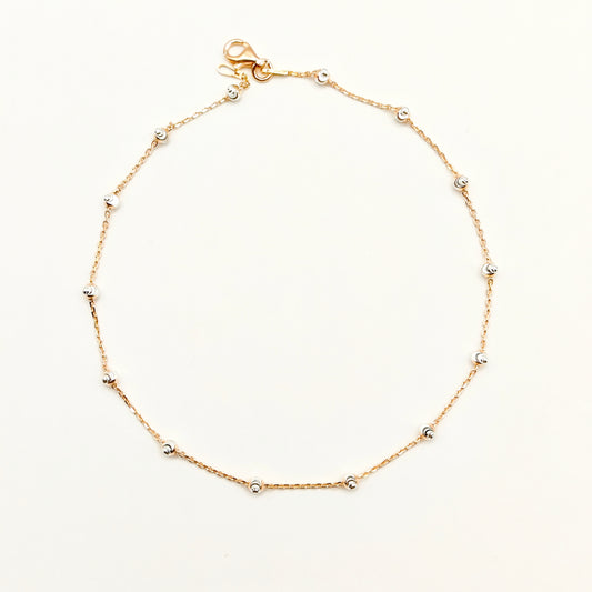 Ball Two-Tone Anklet 925 Silver