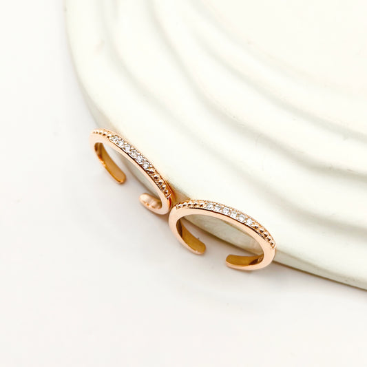 Classic Diamond Rosegold Plated Toering 925 Silver
