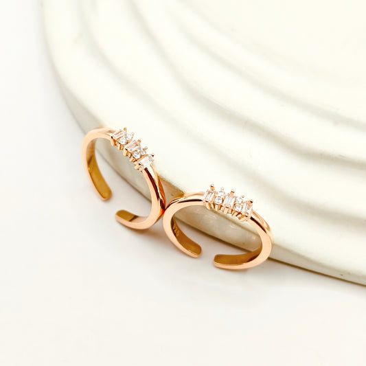 Bezel Rosegold Plated Toering 925 Silver