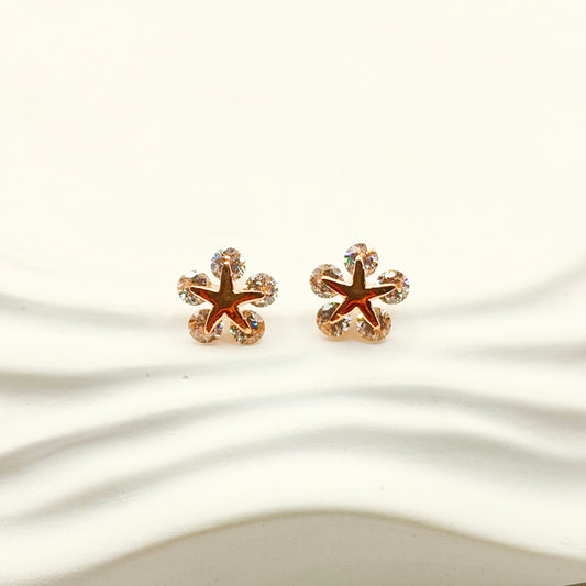 Snowy Rosegold Plated Earring 925 Silver