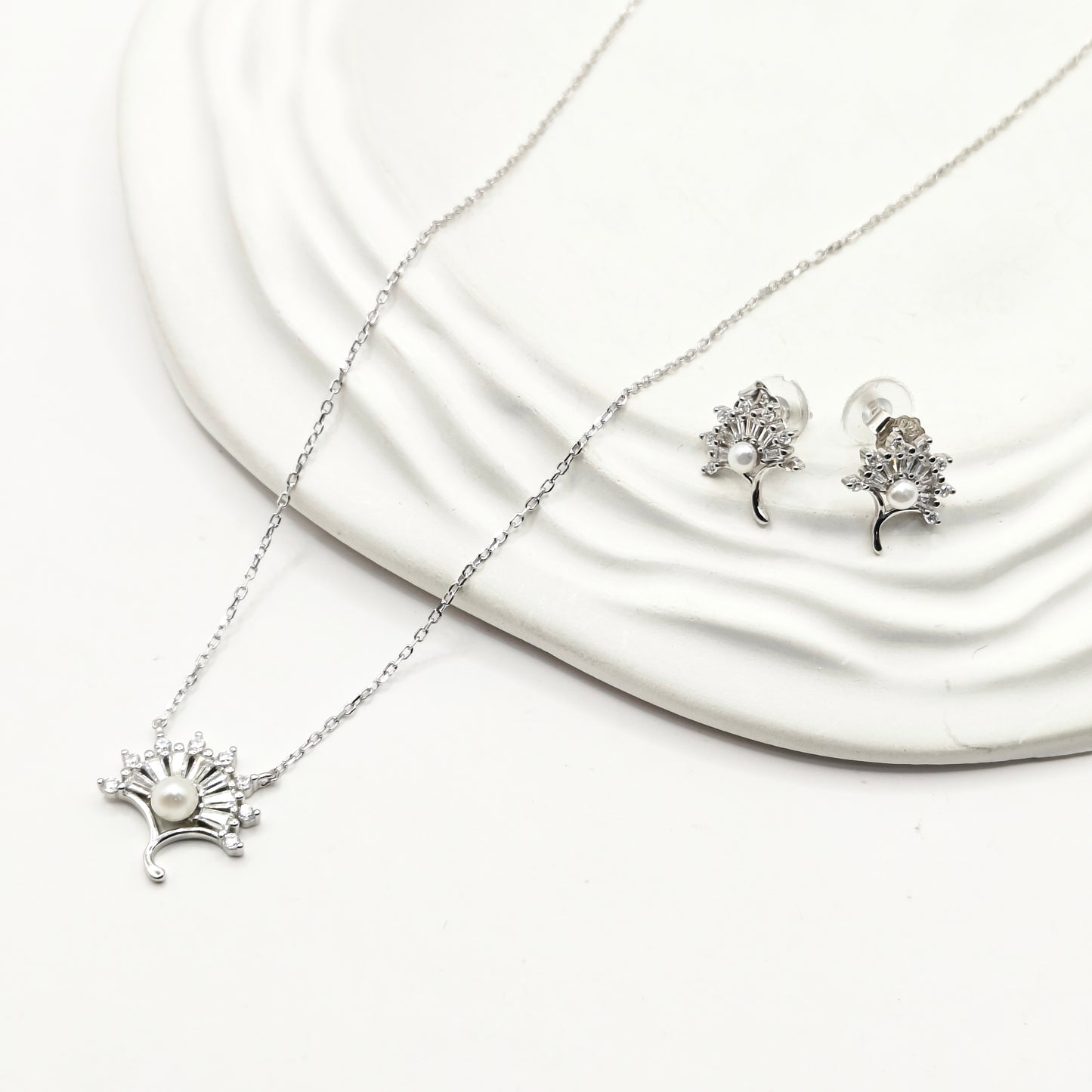 Pearl Jewellery Set 925 Silver