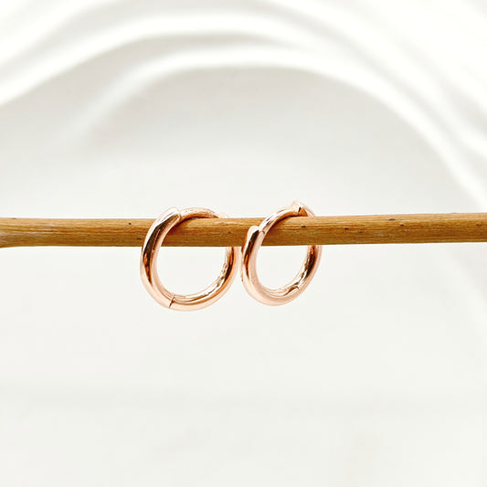 Classic Huggie Earrings Rosegold Plated 925 Silver