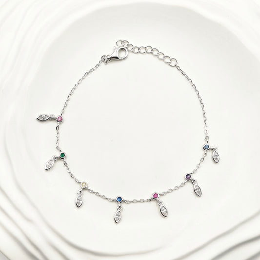 Drop Charm Bracelet 925 Silver