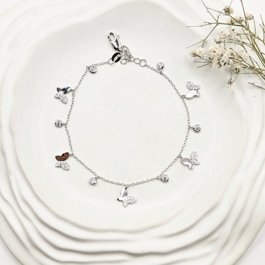 Butterfly Charm Bracelet 925 Silver