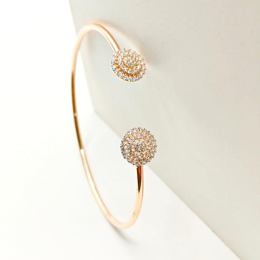 Theo Rosegold Plated Cuff Bracelet 925 Silver