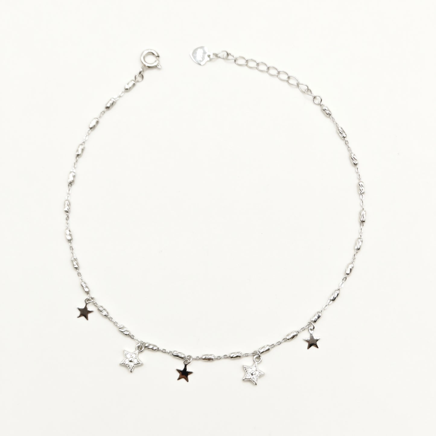 Star Charm Anklet 925 Silver (small size)
