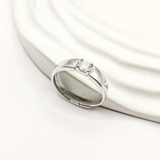 Solitaire Band Ring 925 Silver