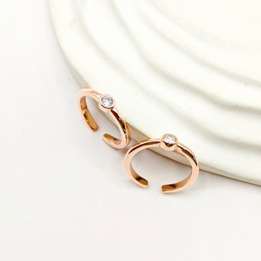 Mini Dot Rosegold Plated Toering 925 Silver