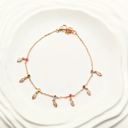 Lysa Charm Bracelet Rosegold Plated 925 Silver