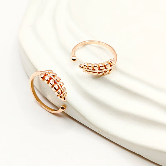 Leaf Rosegold Plated Toering 925 Silver