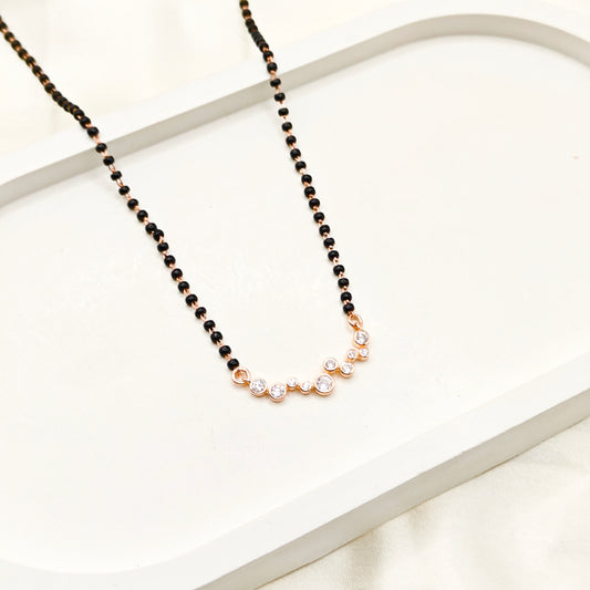 Bezel Rosegold Plated Mangalsutra Necklace