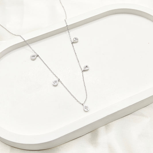 Drop Charm Adjustable Necklace 925 Silver